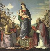ALBERTINELLI  Mariotto The Virgin and Child Adored by Saints Jerome and Zenobius (mk05) painting